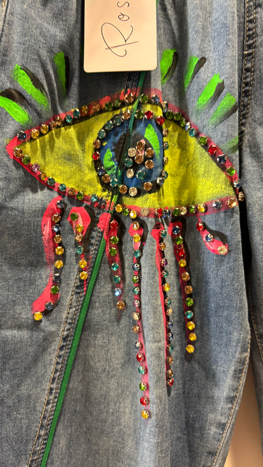 Jeans mit Strassmotiv