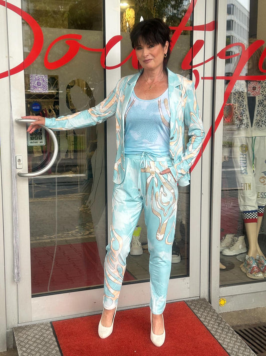 Missy Türkiser Dreiteiler mit Strass